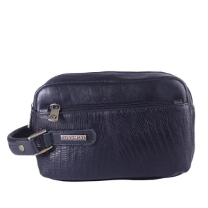 کیف دوشی چرم چرمسال طرح پوست مار مشکی A 941/1