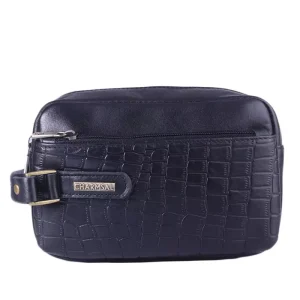 کیف دوشی چرم چرمسال طرح پوست مار مشکی B 941/1