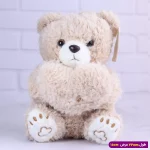 عروسک خرس ولنتاین قلبی پولیشی کوچک کد 6602/11 کرم
