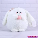 عروسک خرگوش سفید تپل متوسط کد 6602/39 هلو