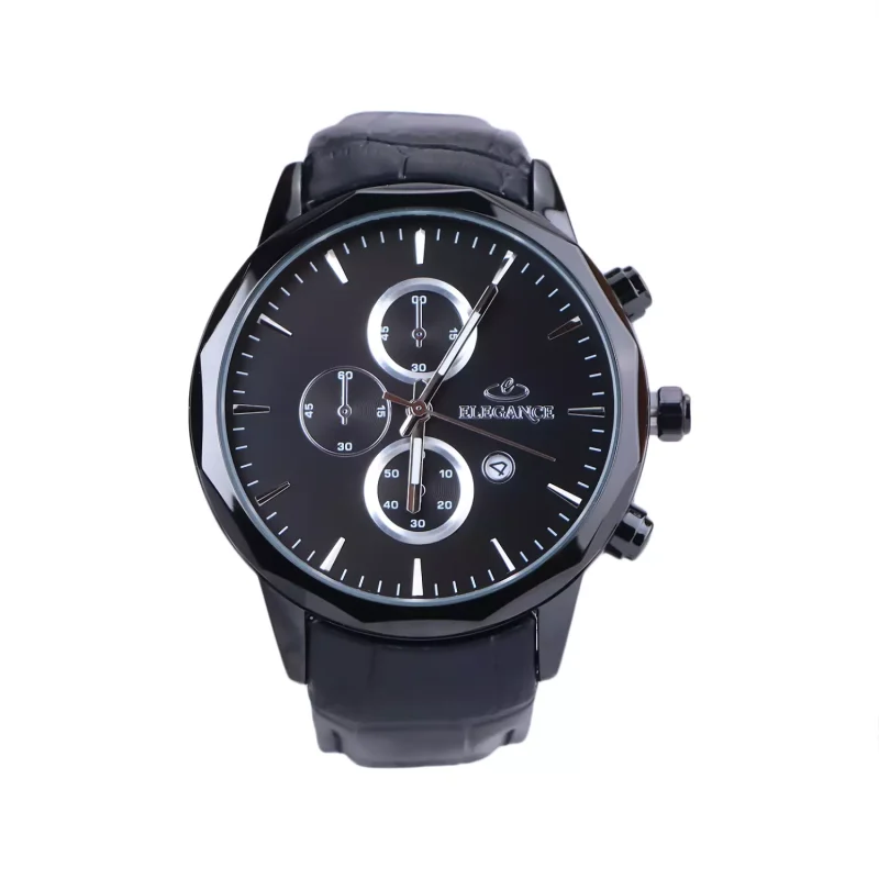 ساعت مچی عقربه ای مردانه الگانس بند چرم مشکی G 1236/6