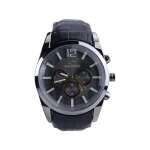 ساعت مچی مردانه الگانس بند چرم مشکی قاب دودی G1244/10