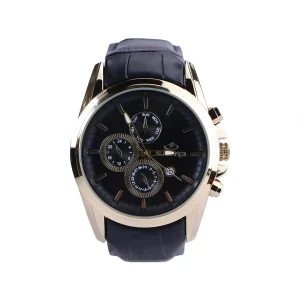 ساعت مچی مردانه الگانس بند چرم مشکی قاب طلایی G 1246/6