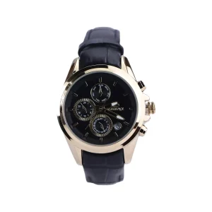 ساعت عقربه ای الگانس زنانه بند چرم مشکی قاب طلایی L 1246/7