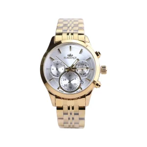 ساعت مچی الگانس زنانه فلزی طلایی صفحه سفید L 2024/4