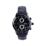 ساعت عقربه ای الگانس زنانه بند چرم مشکی قاب مشکی L 1236/7