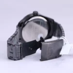 نمای باز قفل ساعت مچی عقربه ای نیوی فورس مردانه فلزی تمام مشکی 8032/6