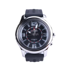 ساعت مچی نیوی فورس مردانه بند رابر مشکی قاب نقره ای G 9256/2