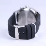 قفل ساعت مچی نیوی فورس مردانه بند رابر مشکی قاب نقره ای G 9256/2