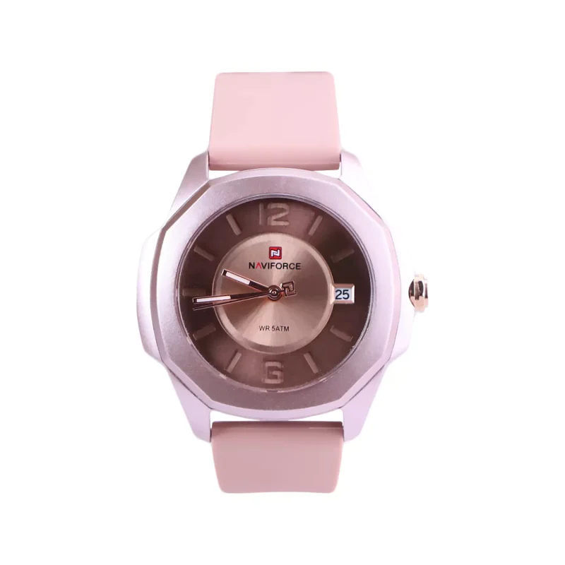 ساعت مچی عقربه ای زنانه نیوی فروس بند رابر صورتی L 7107K/5