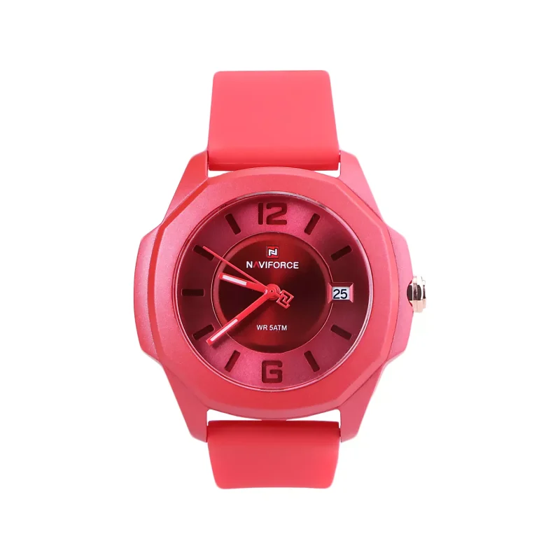 ساعت مچی عقربه ای زنانه نیوی فروس بند رابر قرمز L 7107K/7