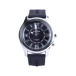 ساعت مچی نیوی فروس زنانه بند رابر مشکی قاب نقره ای L 9256/2