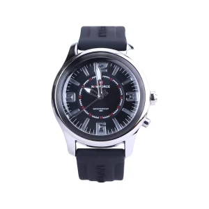 ساعت مچی نیوی فروس زنانه بند رابر مشکی قاب نقره ای L 9256/2