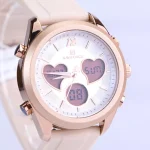 صفحه ساعت مچی دو زمانه نیوی فورس زنانه بند رابر کرم NF 5045/1