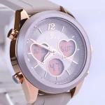 صفحه ساعت مچی دو زمانه نیوی فورس زنانه بند رابر بژ NF 5045/2