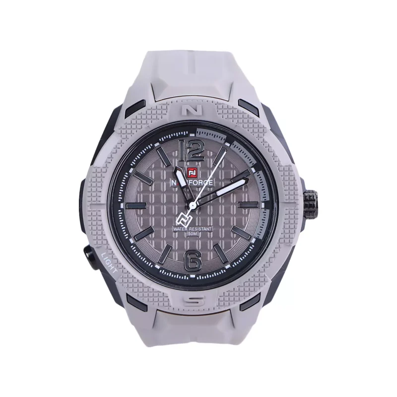 ساعت مچی عقربه ای نیوی فورس مردانه بند رابر خاکستری NF 7126/3