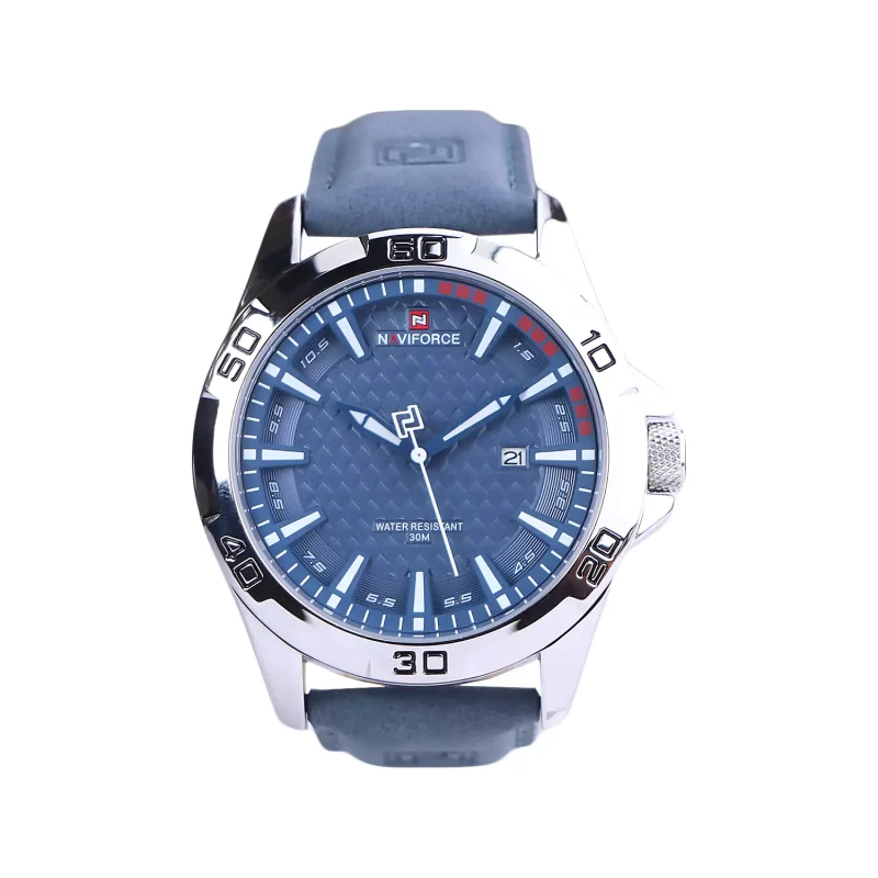 ساعت مچی عقربه ای نیوی فورس مردانه بند جیر آبی NF 8023/4
