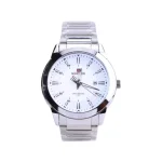 ساعت مچی نیوی فورس مردانه فلزی نقره ای صفحه سفید NF 8029K/4