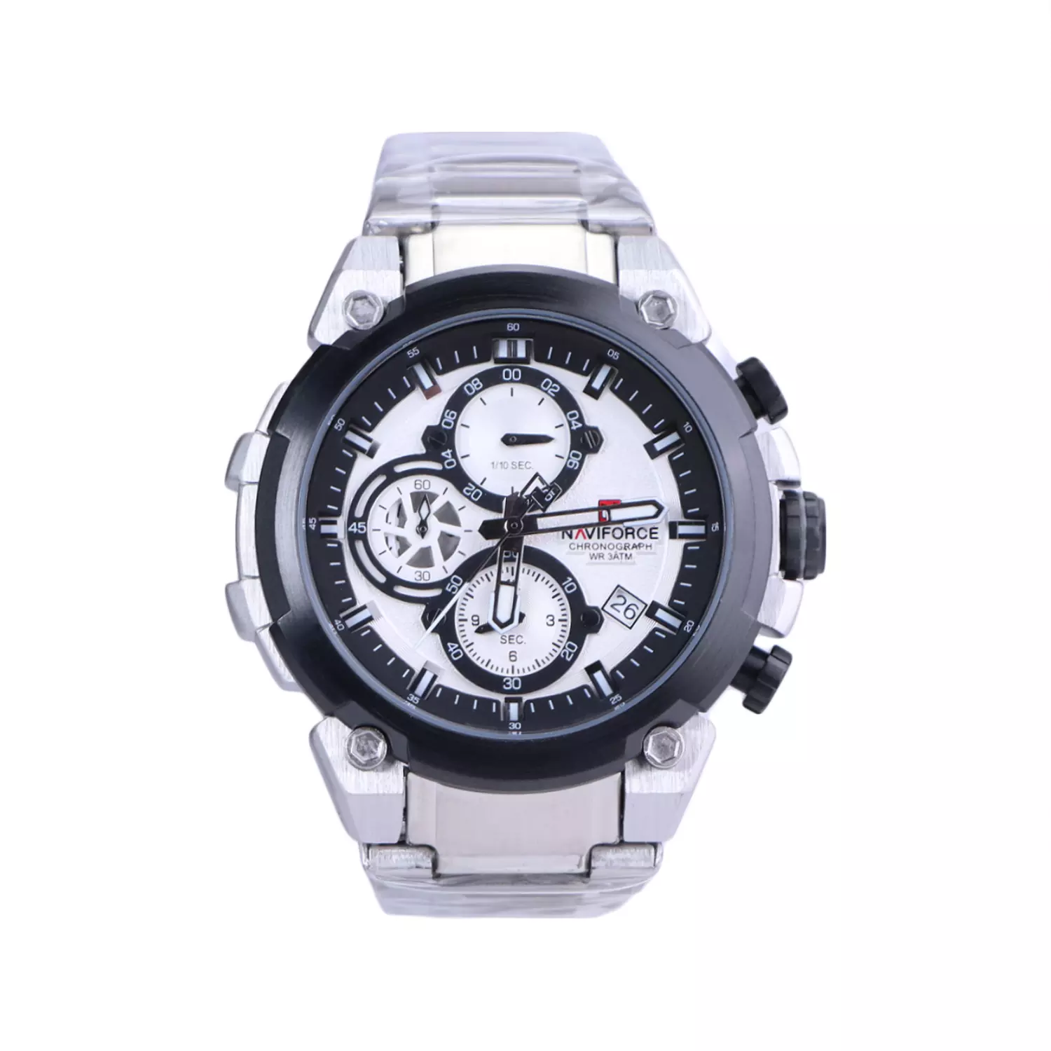 ساعت مچی نیوی فورس مردانه فلزی نقره ای کرنوگراف NF 8071K/1 ساعت مچی نیوی فورس مردانه فلزی نقره ای کرنوگراف NF 8071K/1