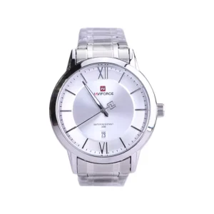 ساعت مچی نیوی فورس مردانه فلزی نقره ای صفحه سفید 9254/1