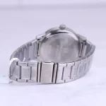 نمای بسته قفل ساعت مچی نیوی فورس مردانه فلزی نقره ای صفحه سفید 9254/1