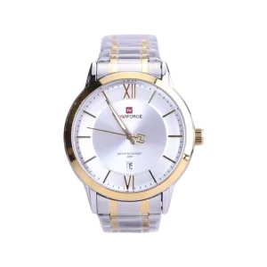 ساعت عقربه ای نیوی فورس مردانه فلزی نقره ای طلایی 9254/2