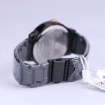 نمای بسته قفل ساعت مچی عقربه ای نیوی فورس مردانه فلزی تمام مشکی NF 9254/3