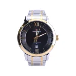 ساعت نیوی فورس مردانه فلزی نقره ای طلایی صفحه مشکی NF 9254/4