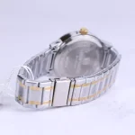 نمای بسته قفل ساعت نیوی فورس مردانه فلزی نقره ای طلایی صفحه مشکی NF 9254/4