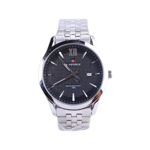 ساعت مچی نیوی فورس مردانه فلزی نقره ای صفحه مشکی 9255/1