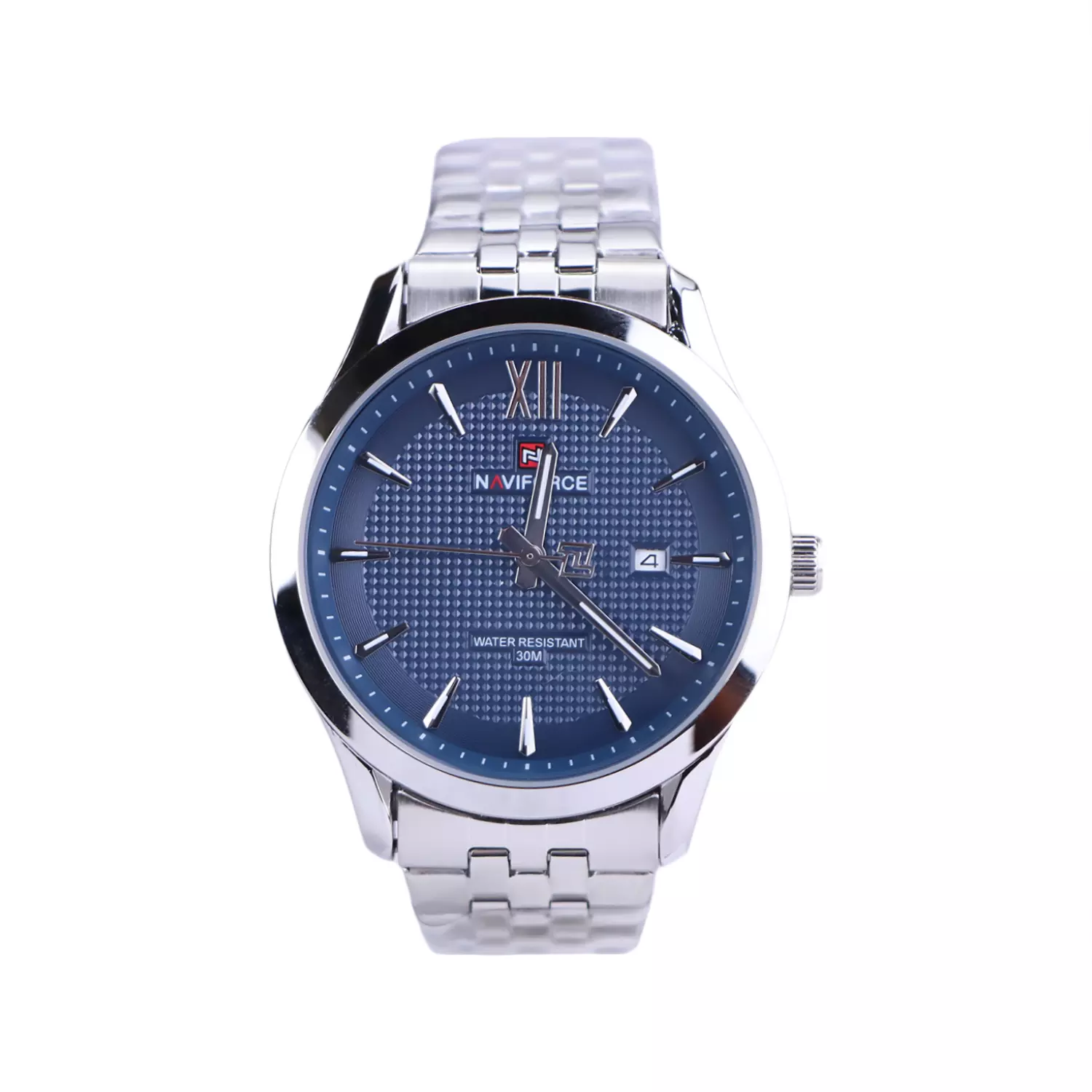 ساعت مچی نیوی فورس مردانه فلزی نقره ای صفحه سرمه ای NF 9255/3 ساعت مچی نیوی فورس مردانه فلزی نقره ای صفحه سرمه ای NF 9255/3