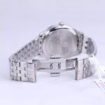 نمای باز قفل ساعت مچی نیوی فورس مردانه فلزی نقره ای صفحه سرمه ای NF 9255/3