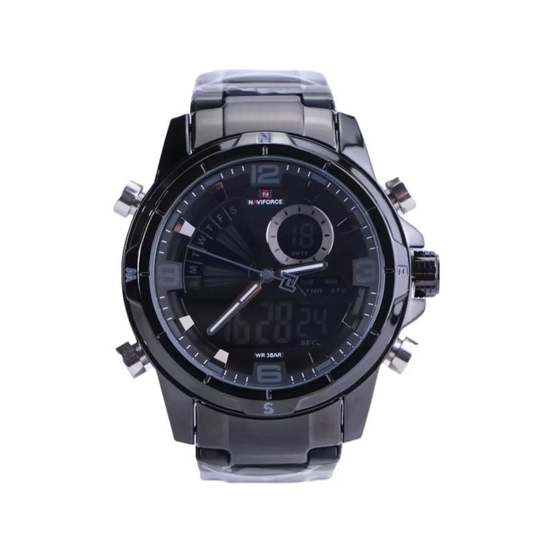 ساعت مچی مردانه نیوی فورس فلزی مشکی دو زمانه NF 9257/2