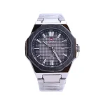 ساعت مچی نیوی فورس مردانه فلزی نقره ای صفحه مشکی 9258/1