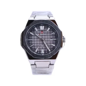 ساعت مچی نیوی فورس مردانه فلزی نقره ای صفحه مشکی 9258/1