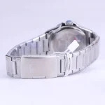 نمای بسته قفل ساعت مچی نیوی فورس مردانه فلزی نقره ای صفحه مشکی 9258/1