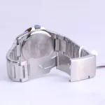 نمای باز قفل ساعت مچی نیوی فورس مردانه فلزی نقره ای صفحه سرمه ای 9258/3