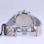 قفل ساعت مچی الگانس مردانه فلزی نقره ای طلایی صفحه سبز G 9766/28