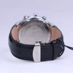 نمای بسته قفل ساعت مچی مردانه الگانس بند چرم مشکی صفحه سبز G 1236/8