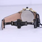نمای باز ساعت مچی عقربه ای مردانه الگانس بند چرم مشکی G 1237/3