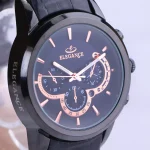 صفحه ساعت مچی مردانه الگانس بند چرم تمام مشکی G 1238/11