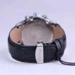 نمای بسته قفل ساعت مچی مردانه الگانس بند چرم مشکی صفحه سبز G 1237/7