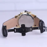 نمای باز ساعت عقربه ای مردانه الگانس بند چرم مشکی G 1246/1