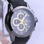 نمای نزدیک ساعت مچی الگانس زنانه بند چرم مشکی صفحه دودی L 1237/14