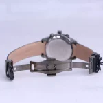 نمای باز ساعت مچی الگانس زنانه بند چرم مشکی صفحه دودی L 1237/14