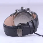 نمای بسته ساعت مچی مردانه الگانس بند چرم مشکی قاب گان G 1236/13
