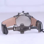 نمای باز ساعت مچی مردانه الگانس بند چرم مشکی قاب گان G 1236/13