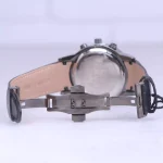 قفل ساعت مچی مردانه الگانس بند چرم مشکی صفحه سرمه ای G 1238/15