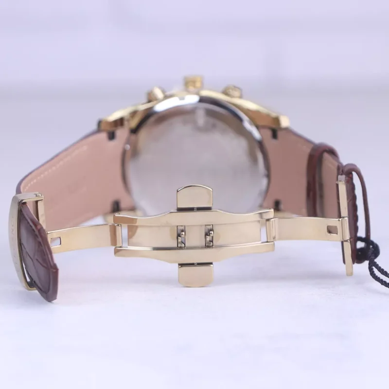 ساعت مچی مردانه الگانس بند چرم قهوه ای قاب طلایی G1244/13 2 قفل ساعت مچی مردانه الگانس بند چرم قهوه ای قاب طلایی G1244/13