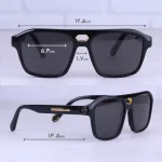 ابعاد عینک آفتابی فیلیپ پلین مردانه فریم مشکی استیت SPP072M/1